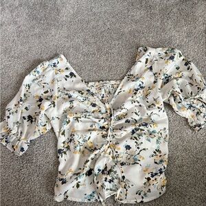 Floral Ruched Women's Top